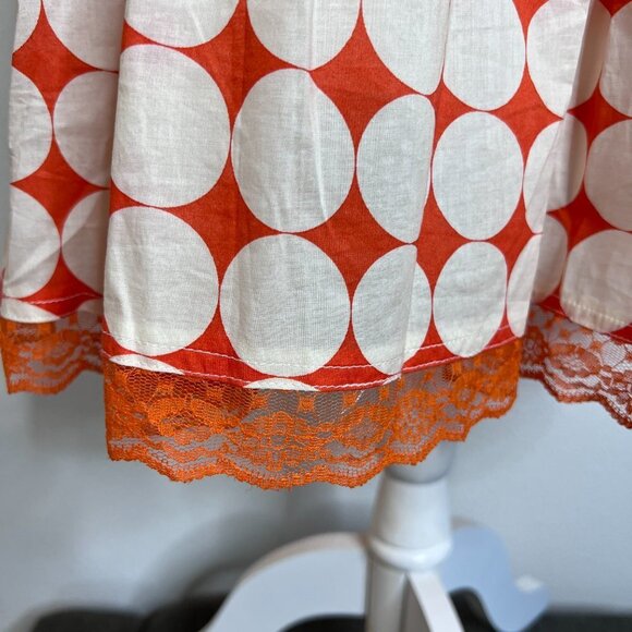 San's Souci Retro Orange Dress W/ Side Zipper / Big Circle Pattern - Large - NWT - Picture 5 of 13